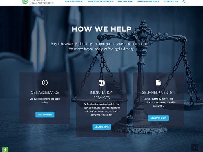 Lee County Legal Aid website development