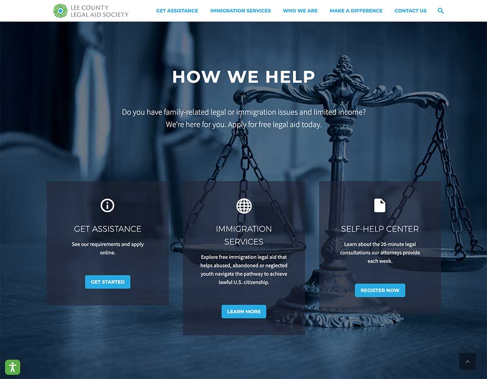 Lee County Legal Aid website development