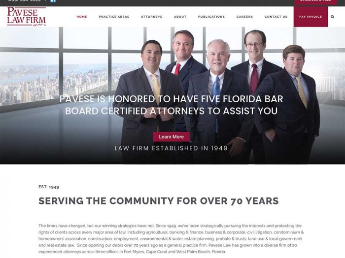 Pavese Law Firm web design